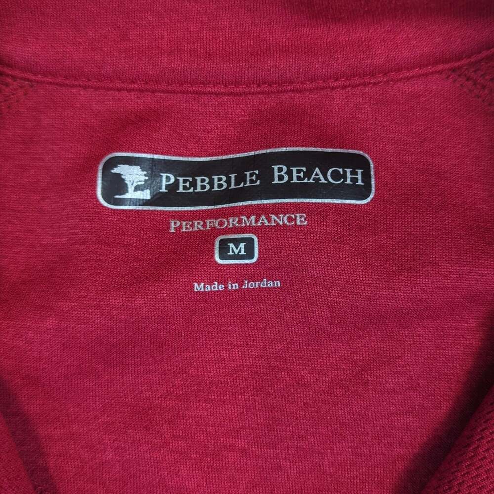 Pebble Beach Performance Red Light-Weight Pull Over 1/4 Zip-Up Men's Shirt
